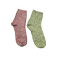 Ladies 2PP Lime Green Pink Pretty Ankle Socks