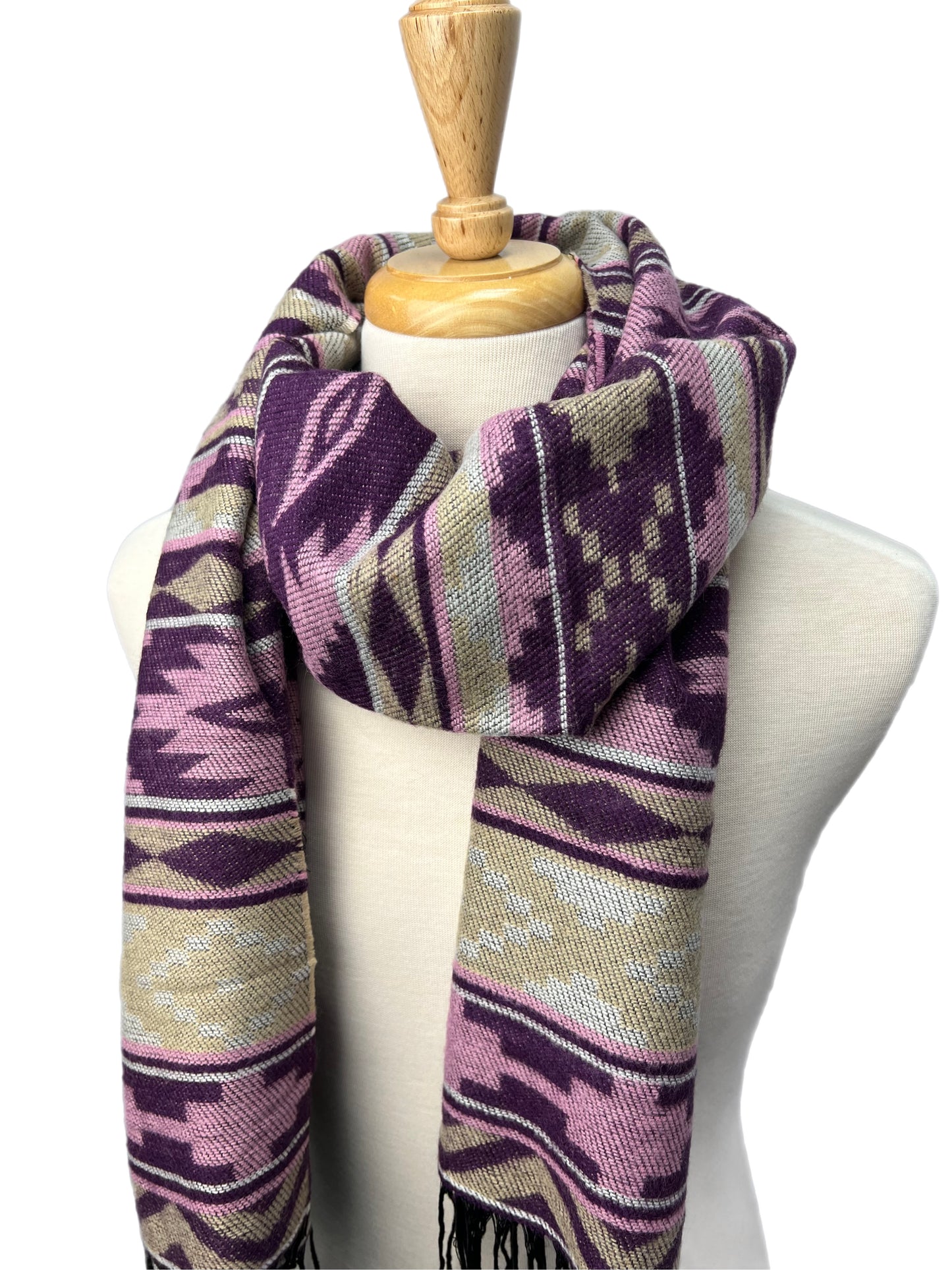 Ladies Lilac Purple Lightweight Aztec Scarf