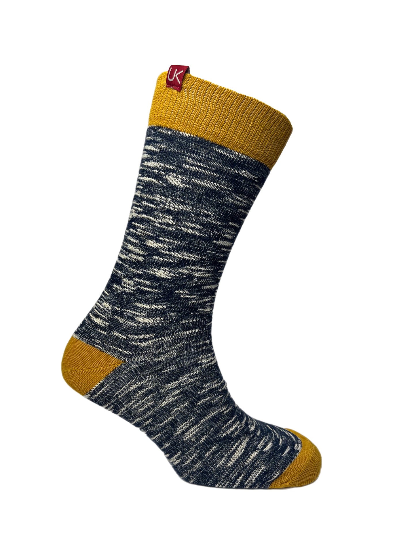 Men's 2pp Navy & Khaki Slub Boot Socks