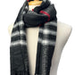 Men's Black Cream Check Print Scarf