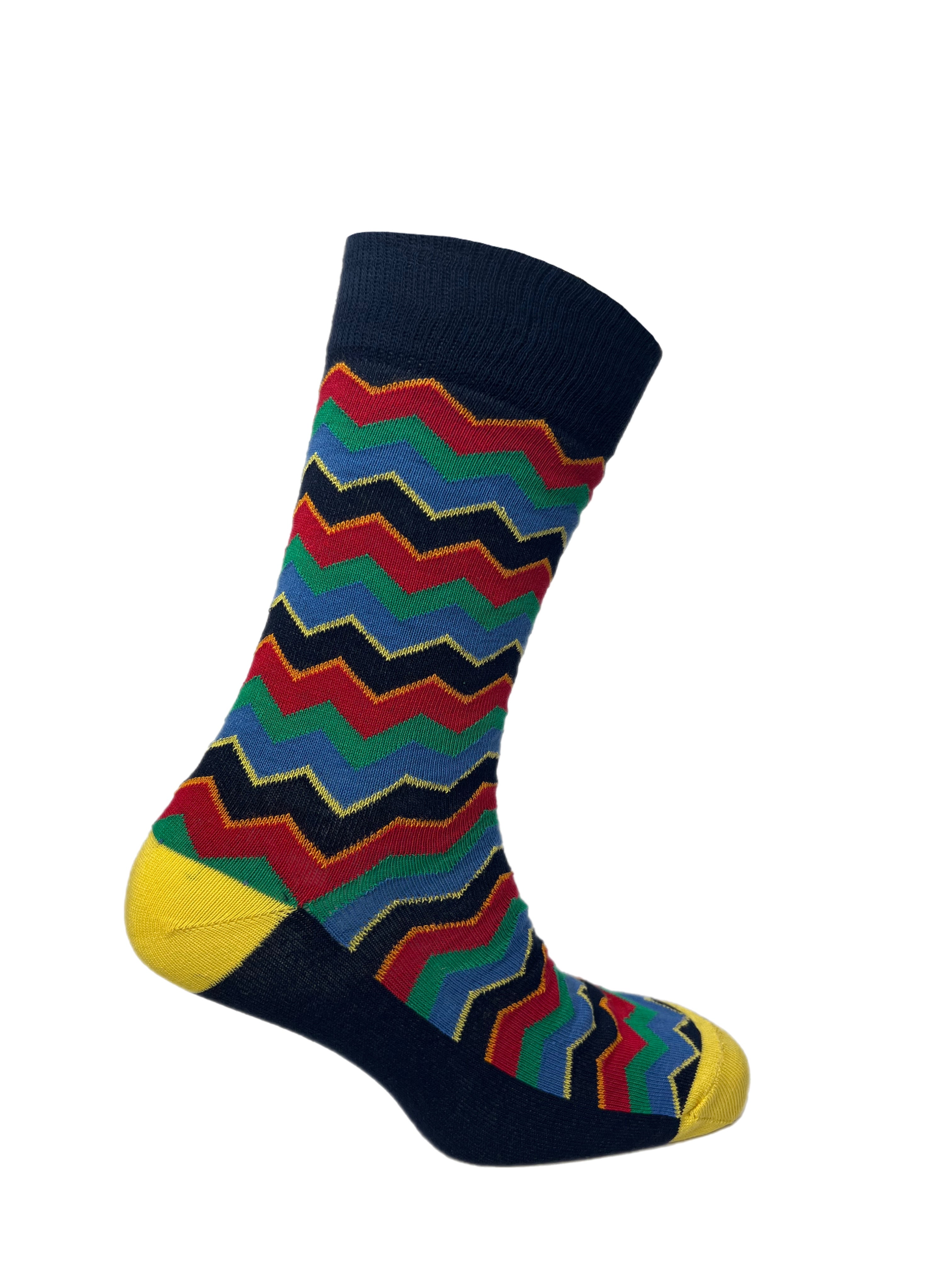Men's 5pp Bright Ankle Socks - Zig Zag