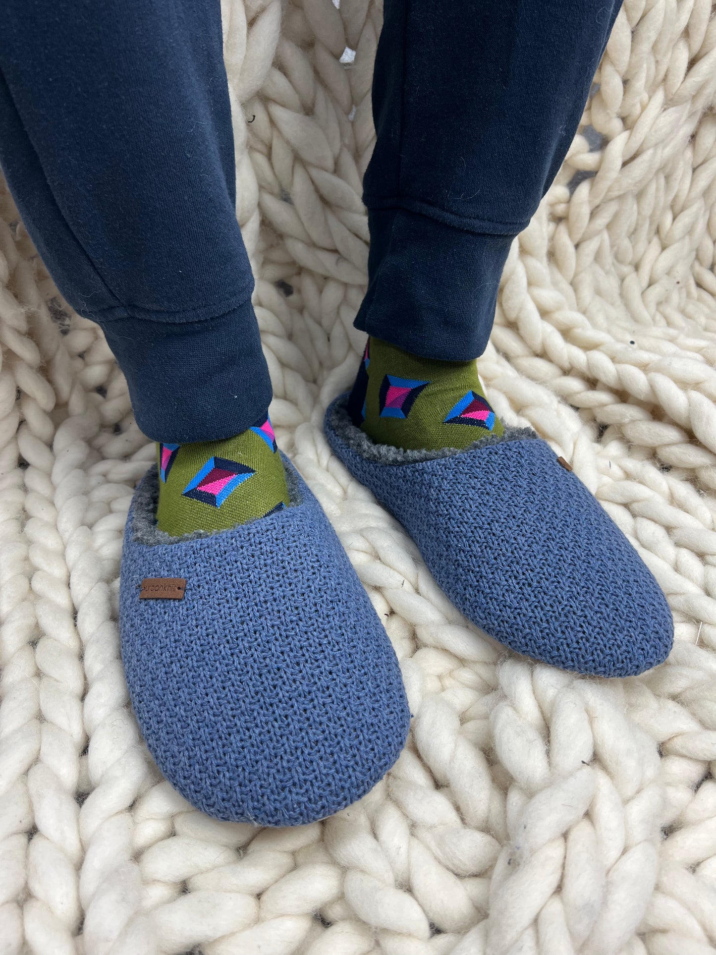 Men's Indigo Blue Cosy Slipper