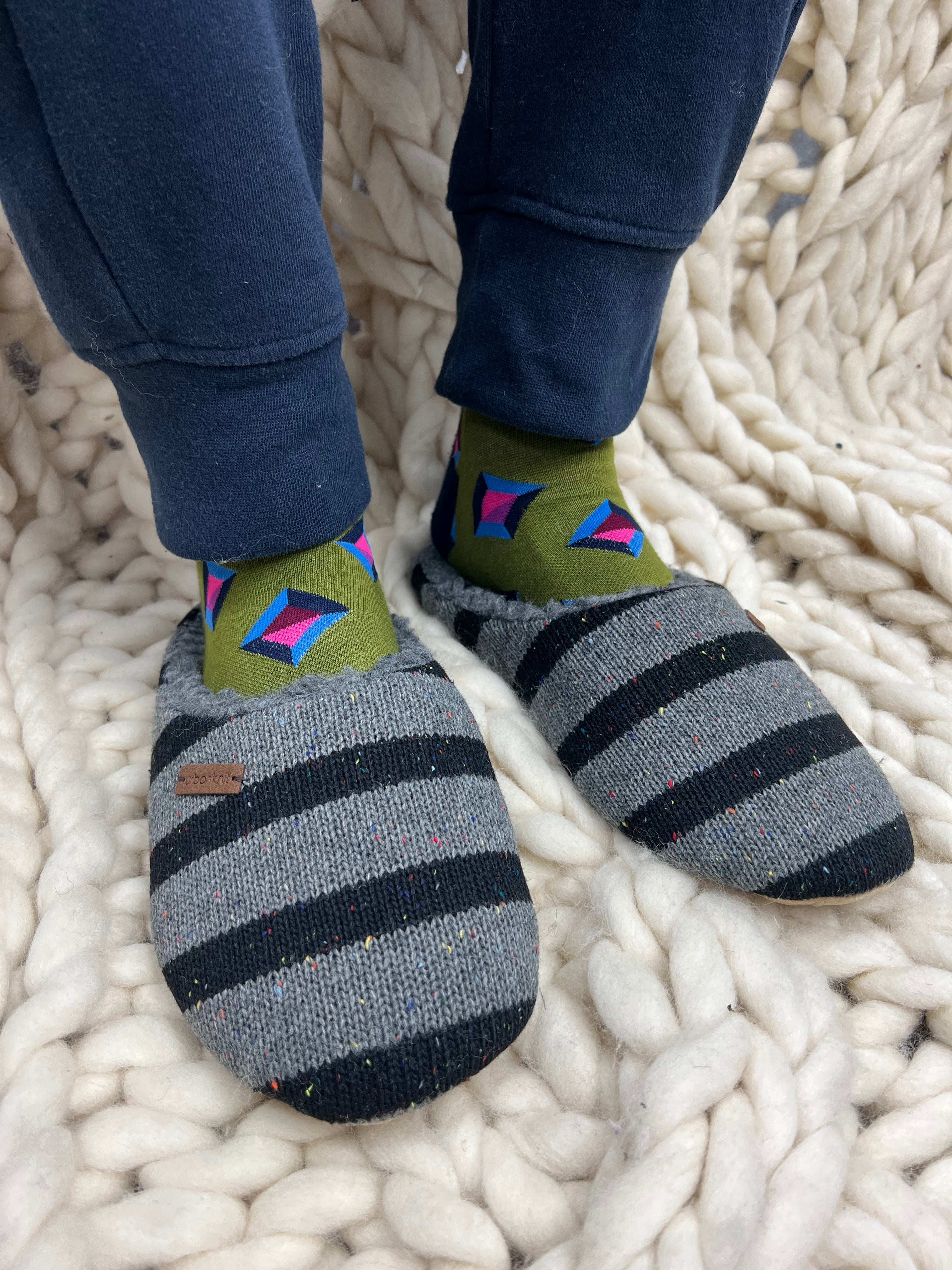 Men's Charcoal Nep Cosy Slippers