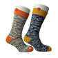 Men's 2pp Navy & Khaki Slub Boot Socks