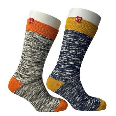 Men's 2pr Navy & Khaki Boot Socks