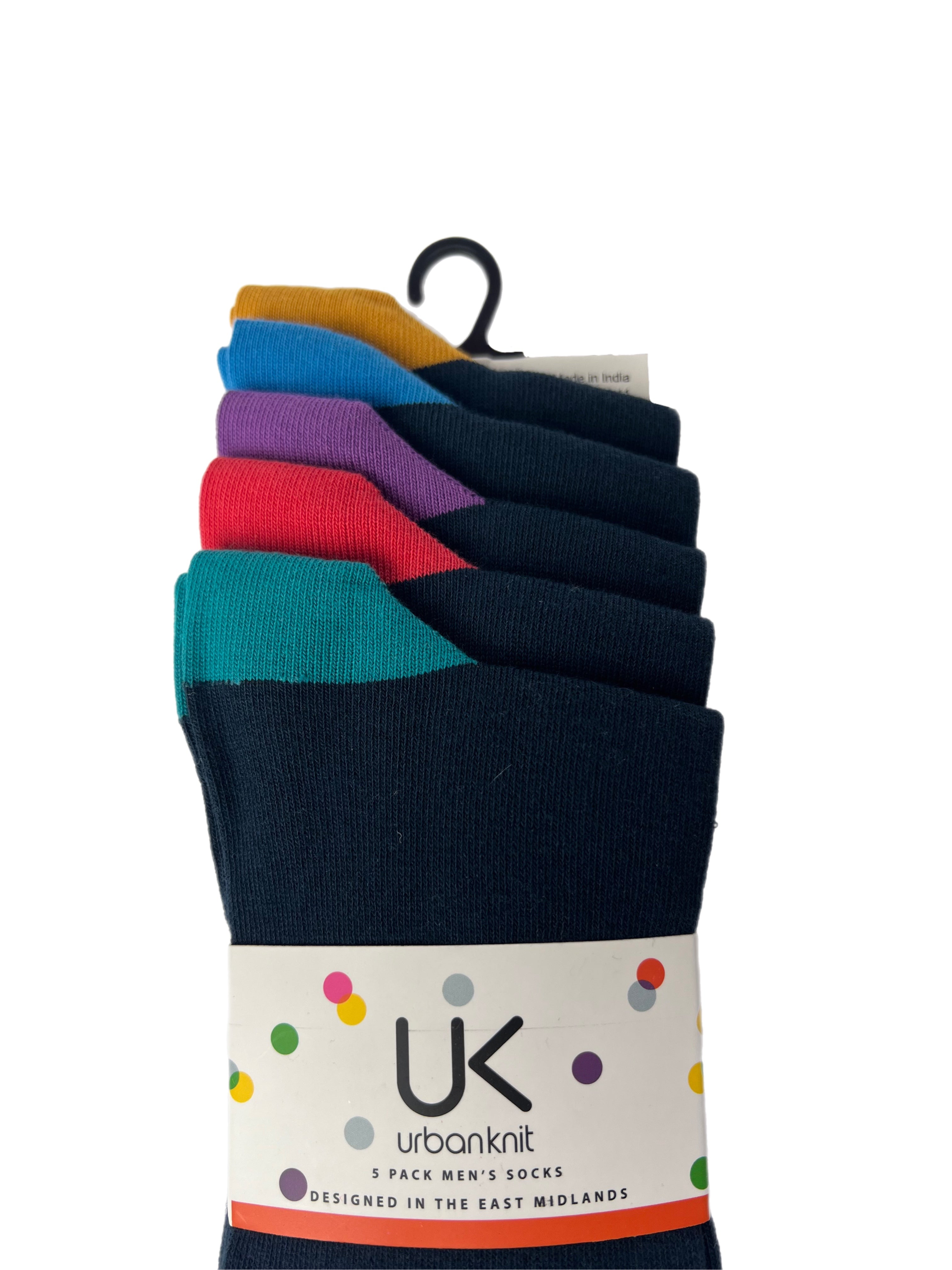 Men's 5pp Heel and Toe Ankle Socks - Jewel Tones