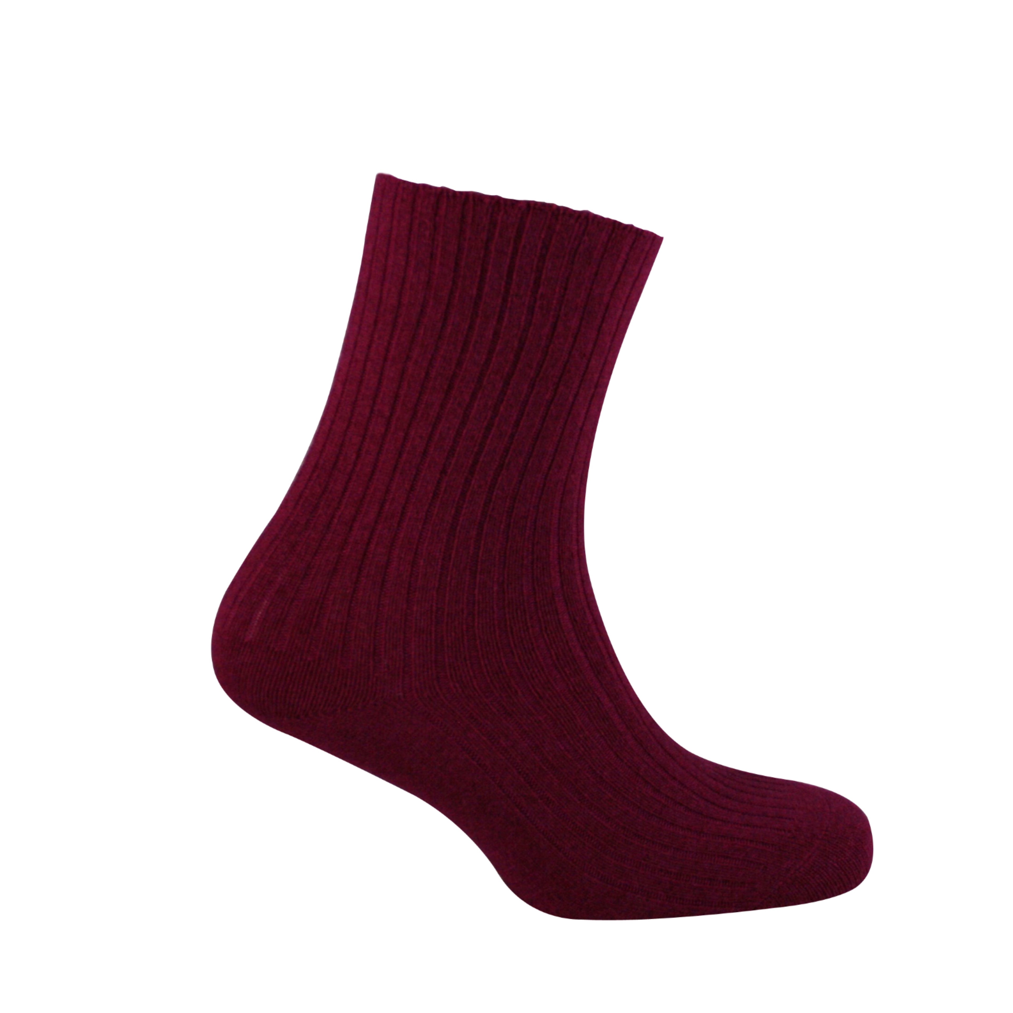 Ladies Pink Cashmere Rib Socks